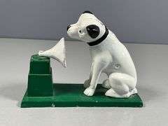 Cast Iron Dog with Phonograph Bank