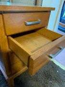 Three-Drawer Wooden Chest With Metallic Handles