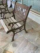 Small Cast-Iron Bench Seat With Vine and Leaf Motif