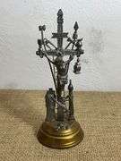 Arma Christi Religious Figurine with Crucifix and Passion Symbols