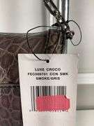 Calvin Klein Luxe Croco Smoke Gray Shoulder Bag