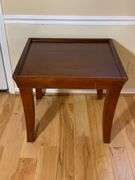 Wooden Side Table with Raised Edge Trim