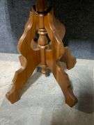 Wood Swivel Pedestal Table With Removable Marble Top