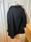Ellen Tracy Black Coat With Faux Fur Trim, Size 8