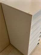 White Freestanding Sorter Shelf Unit with Casters