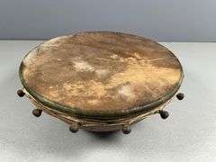 Mid-Century Native-Inspired Copper and Natural Hide Hand Drum