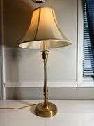Ralph Lauren Brass Table Lamp With Tapered Base and Fabric Shade