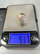14k Gold and Diamond Cluster Ring, Size 10, 9.37 Grams