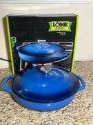 Lodge Blue Enamel Cast Iron 3.6-Quart Covered Casserole Dish