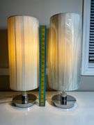 Modern Table Lamps With Pleated Shades and Chrome Bases