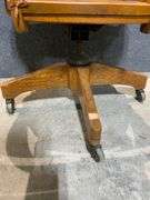 Oak Wooden Office Chair with Swivel and Casters