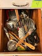 Kitchen Utensils in Wooden Drawers