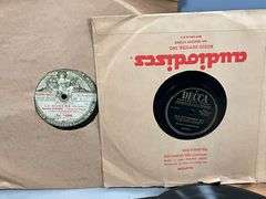 Over 30 Vintage 78 RPM Records with Assorted Labels and Sleeves