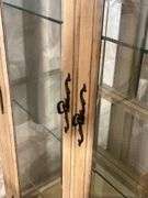 Ornate Wood and Glass Display Cabinet With Arch Top and Interior Lighting
