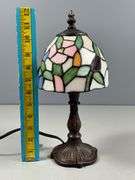 Stained Glass Table Lamp With Bronze-Tone Base