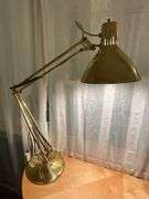 Brass Adjustable Desk Lamp with 10-Inch Base