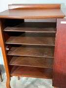 Larkin 1920s Wooden Music Cabinet with Interior Shelves