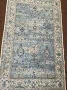 2 Blue Floral Pattern Area Rugs by Adiva Home