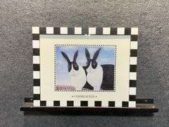 Framed Artwork by Connie Kluck with Black and White Checkerboard Border