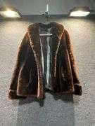 Brown Faux Fur Coat With Checked Lining