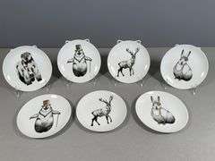 Seven Threshold Porcelain Animal Design Plates