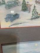 Framed Artwork ‘Christmas in Wayzata’ by Charlotte Bennet, 1986