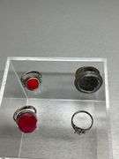 Four Sterling Silver Rings, Marked 925, Sizes 6, 7, and 8