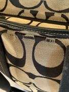 Coach Canvas Tote Bag with Signature Design and Dual Handles
