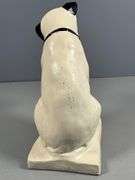 Victor Ceramic Dog Figurine With Black Collar and Ear Accents