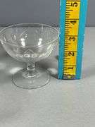 8 Clear Etched Glass Coupe Glasses