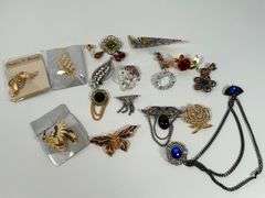 Decorative Costume Jewelry Brooches and Clips