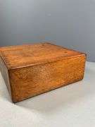 Two-Drawer Wooden Card File Cabinet with Brass Pulls