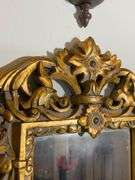 Ornate Gilded Wooden Mirror with Carved Decorative Frame