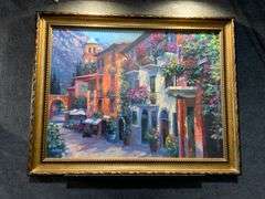 Painting on Board Signed ‘Behrens’ in Ornate Frame