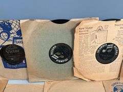 25 Vintage 78 RPM Vinyl Records With Protective Sleeves