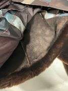 Brown Faux Fur Coat With Checked Lining