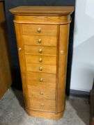 Powell Oak Jewelry Armoire with Mirror and Multiple Drawers