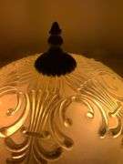 Cast Metal Table Lamp with Frosted Glass Shade, 21.5-Inch