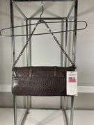 Calvin Klein Luxe Croco Smoke Gray Shoulder Bag