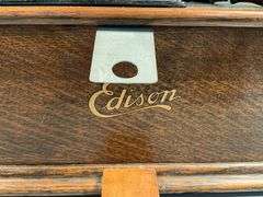 Edison Home Phonograph Standard D with Painted Floral Horn, Circa 1908