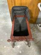 Victorian-Style Metal and Wood Doll Stroller with Canopy