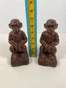 Melannco Monkey Figurines in Brown Finish