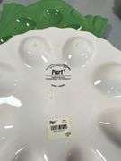 Five Ceramic Deviled Egg Plates with Various Designs
