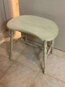 Wooden Kidney-Shaped Stool with Turned Legs in Painted Finish