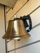 Bevin Patio Garden Bell with Brass Bell and Black Mounting Bracket, 5” Tall