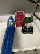 Coleman Propane Lantern with Case, Ozark Trail Folding Mesh Chair and Jumbo Citronella Candles