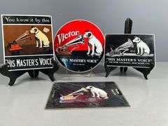 ‘His Master’s Voice’ Metal Signs Featuring Nipper