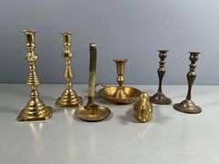 Brass Candlesticks and Decorative Items