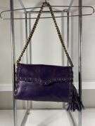 Rebecca Minkoff Purple Leather Shoulder Bag With Chain Strap