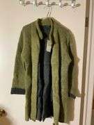 Eileen Fisher Mohair Cardigan in Olive and Gray, Size Medium
